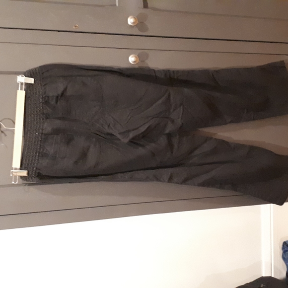 Linen rayon blend elastized waist pants. Size 10 straight leg - Picture 4 of 6